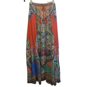 Yahada Multicolor Boho Maxi Skirt